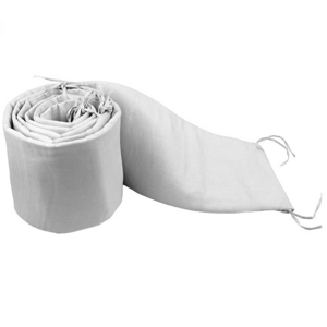 Cotton & Sweets Lněný mantinel do postýlky světle šedá 30cmx360cm