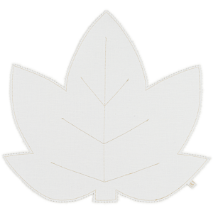 Cotton & Sweets Lněné prostírání javorový list bílá se zlatem 37x37cm