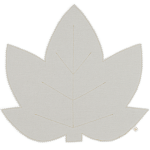 Cotton & Sweets Lněné prostírání javorový list světle šedá se zlatem 37x37cm
