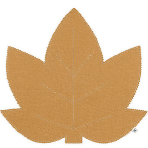 Cotton & Sweets Lněné prostírání javorový list karamelová se stříbrem 37x37cm