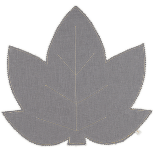 Cotton & Sweets Lněné prostírání javorový list tmavě šedá se zlatem 37x37cm