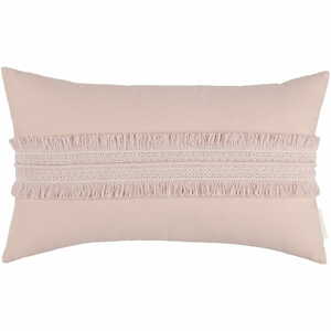 Cotton & Sweets Boho obdélníkový polštář s krajkou pudrově růžová 35×60cm
