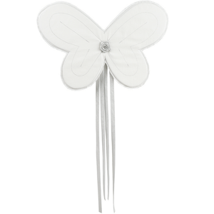 Cotton & Sweets Lněná pohádková křídla bílá se stříbrem 51x35cm