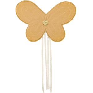 Cotton & Sweets Lněná pohádková křídla karamelová se zlatem 51x35cm