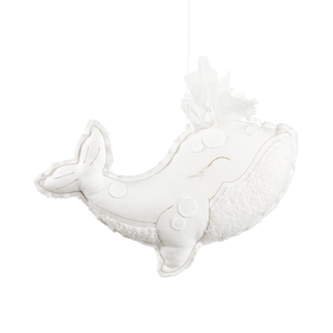 Cotton & Sweets Závěsná dekorace velryba bílá 40x25x8cm