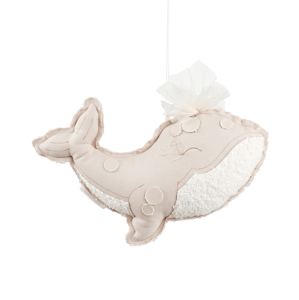 Cotton & Sweets Závěsná dekorace velryba pudrově růžová 40x25x8cm