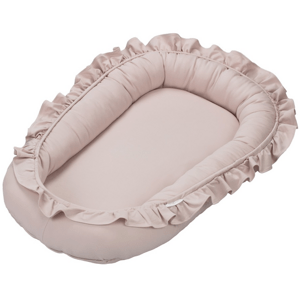 Cotton & Sweets Hnízdo pro miminko s volánem pudrově růžová 83x54cm