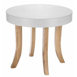 Somebunny Dětský kulatý stůl dřevěné nožičky - Bílá, 37 cm