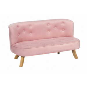 Somebunny Dětská sametová sedačka růžová - Bílá, 17 + 25 cm