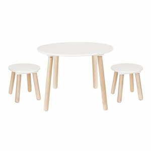 JaBaDaBaDoo Dětský dřevěný stůl se dvěma židlemi – bílá