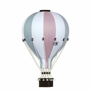 Super balloon Dekorační horkovzdušný balón – růžová/šedozelená - M-33cm x 20cm