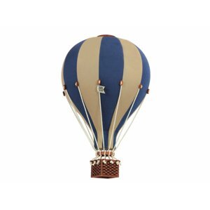 Super balloon Dekorační horkovzdušný balón Malý: 28cm x 16cm modrá/krémová