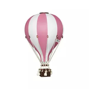 Super balloon Dekorační horkovzdušný balón – růžová/bílá - S-28cm x 16cm