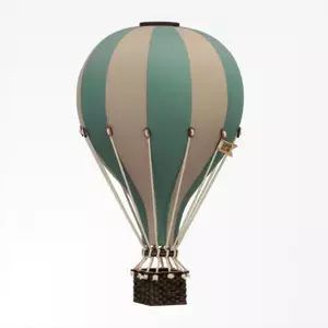 Super balloon Dekorační horkovzdušný balón- mátová/krémová - M-33cm x 20cm
