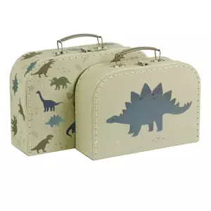 Sada kufříků do dětského pokoje dinosaurus 2 ks velký kufr: 29 x 20 x 9,3 cm malý kufr: 25,5 x 18 x 8,5 cm