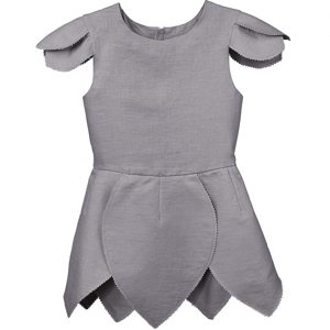 Cotton & Sweets Lněné pohádkové šaty tmavě šedá - 98/104 (24-36M)