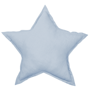 Cotton & Sweets Lněný polštář hvězda světle modrý 50 cm