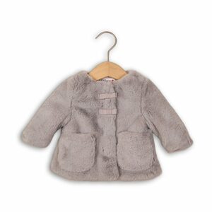 Kabátek kojenecký chlupatý s bavlněnou podšívkou, Minoti, EYELASH 2, šedá - 80/86 | 12-18m