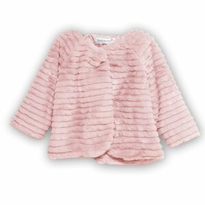 Kabátek kojenecký chlupatý s bavlněnou podšívkou, Minoti, BOW 2, růžová - 80/86