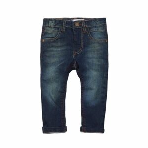 Kalhoty chlapecké džínové s elastenem a barevným prošíváním, Minoti, ALLSTAR 9, tmavě modrá - 68/80 | 6-12m