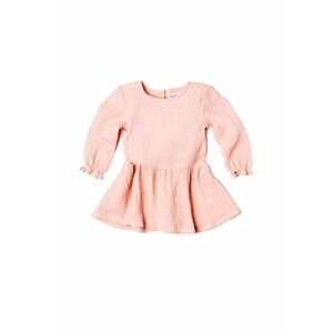 Šaty dívčí s řasenou sukní, Minoti, AUTUMN 11, růžová - 68/80