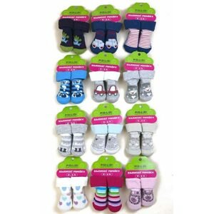 ponožky kojenecké na kartě (0 až 6m), Pidilidi, PD113, mix - 0-6m | 0-6m