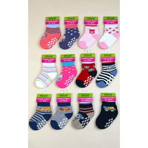 ponožky kojenecké FROTÉ protiskluzové, Pidilidi, PD0119, mix - 68/80 | 6-12m