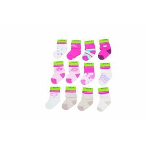 Kojenecké ponožky dívčí  12 pack (0 až 6m), Pidilidi, PD500, holka - 0-6m | 0-6m