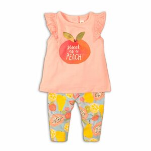 Kojenecká dívčí souprava - tričko a kalhoty, Minoti, Fruits 4, růžová - 62/68 | 3-6m