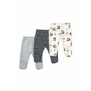 Kalhoty kojenecké 3pack, Minoti, Hug 12, šedá - 68/74 | 6-9m