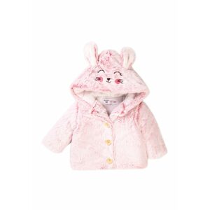 Kabátek kojenecký chlupatý s kapucí, II. JAKOST, Robbin 3, růžová - 68/74 | 6-9m