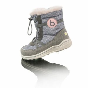 dívčí zimní boty s kožíškem ICEFOX, stahování, boční zip, BUGGA, B00170-03, růžová - 28