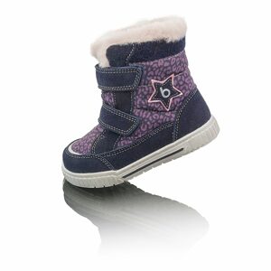 dívčí zimní boty s kožíškem POLARFOX, 2 suché zipy, BUGGA, B00172-06, fialová - 24