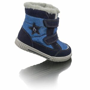 dětské zimní boty s kožíškem POLARFOX, 2 suché zipy, BUGGA, B00172-04, modrá - 31