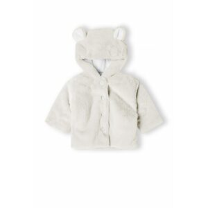 Kabátek kojenecký chlupatý s podšívkou, Minoti, babyprem 26, béžová - 50/56 | NB