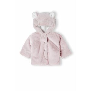 Kabátek kojenecký chlupatý s podšívkou, Minoti, babyprem 29, růžová - 56/62 | 0-3m